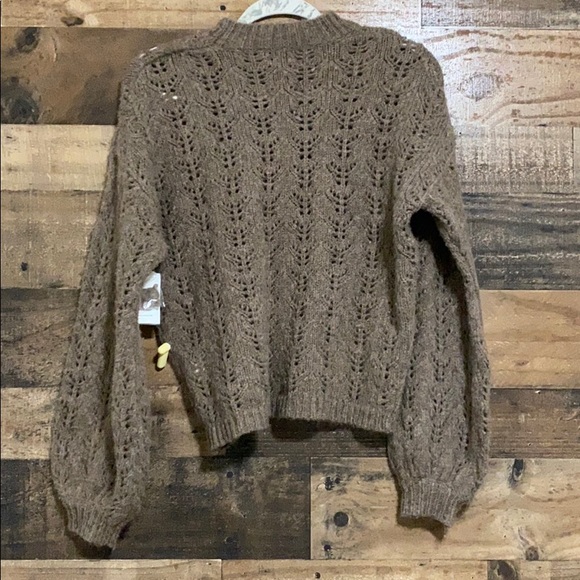 NSF CLOTHING Rhea Balloon Sleeve Pointelle Sweater - Picture 12 of 14